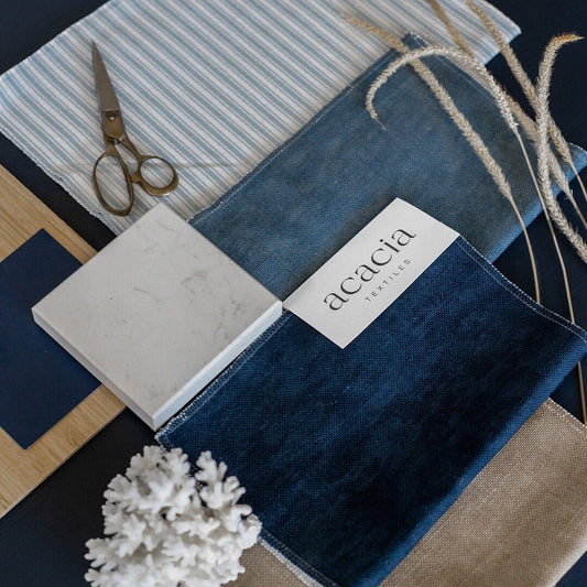 Noose Blue ticking fabric