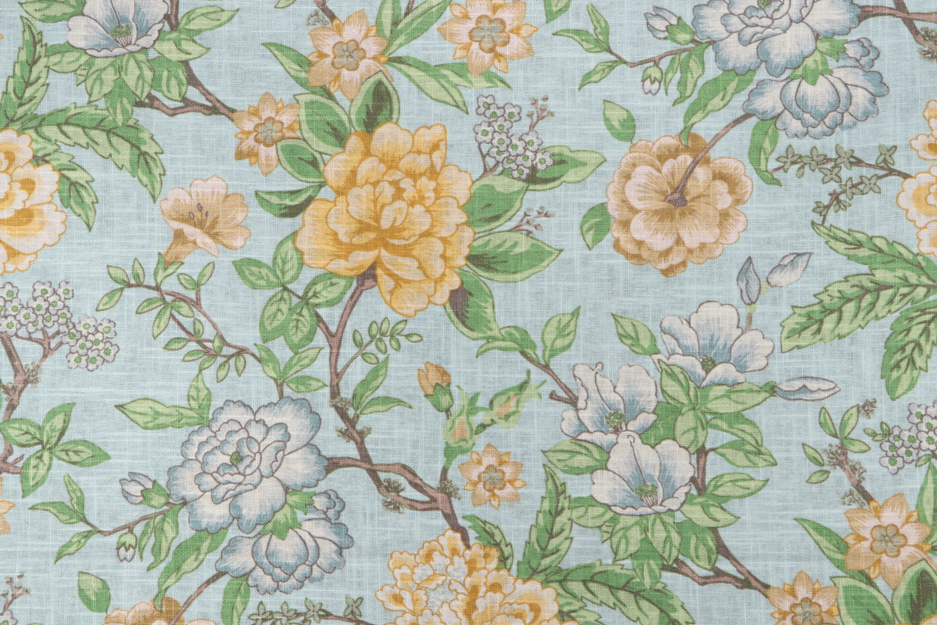 Garden Yellow and white Floral fabric in Serenity by Covington