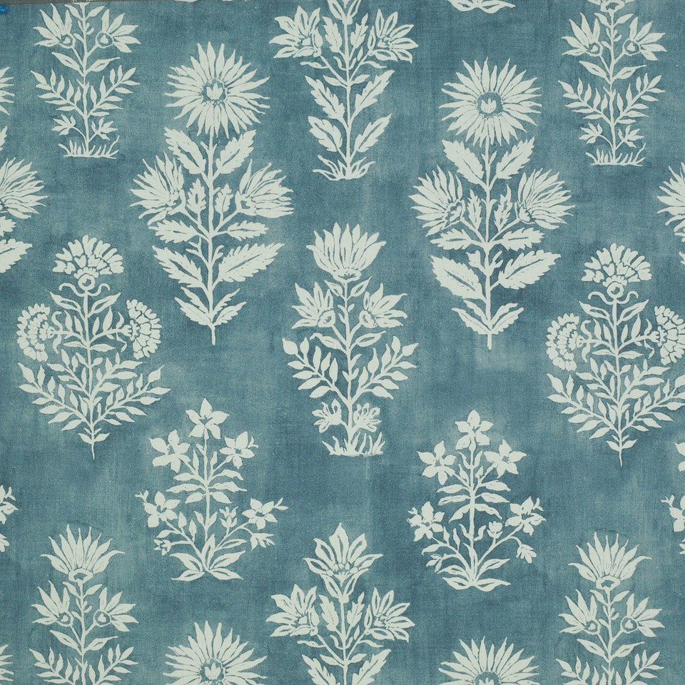 Floral Batik Blue Clay by P Kaufmann