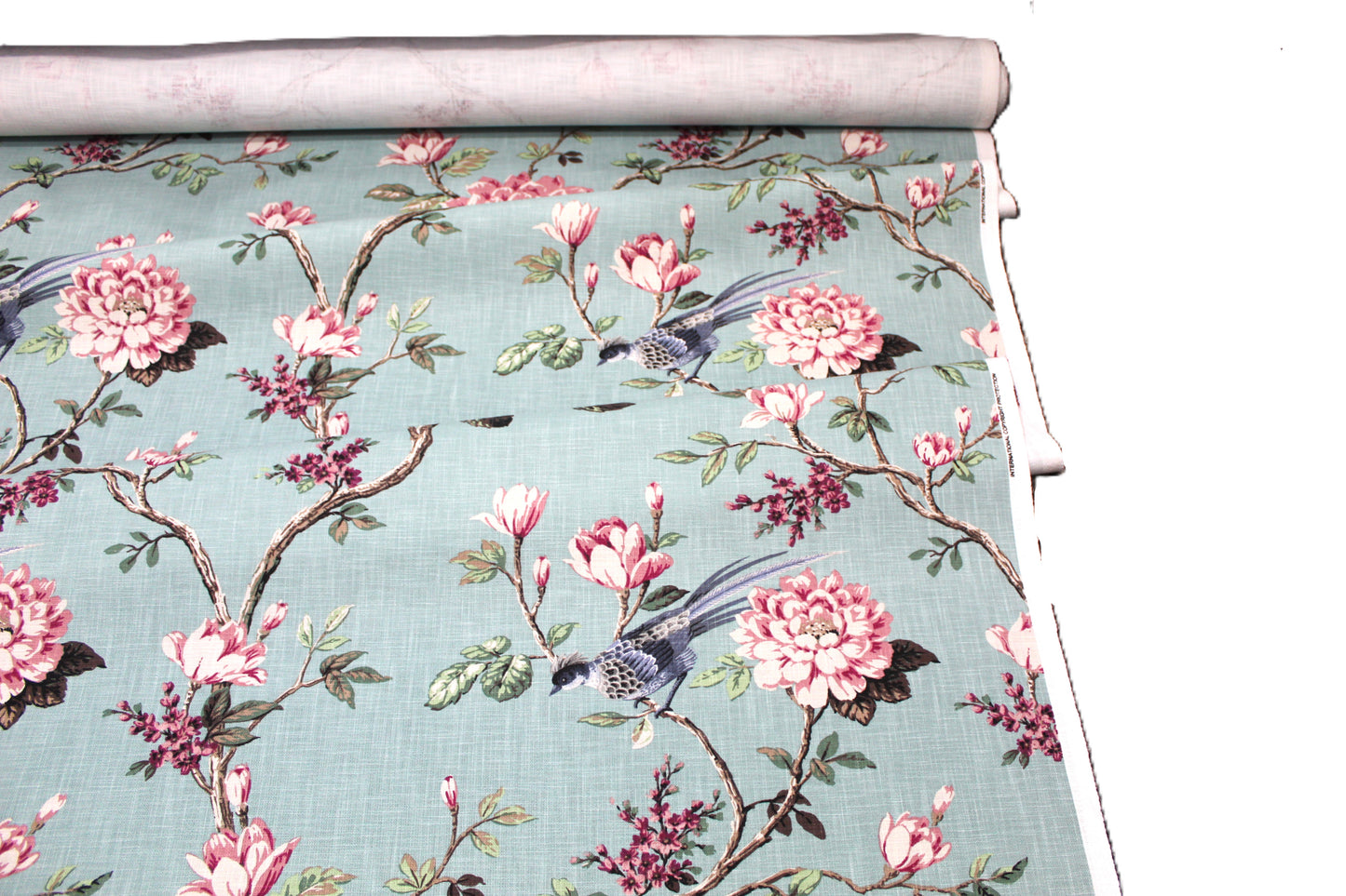 Blue and dusty pink Joybird by Covington