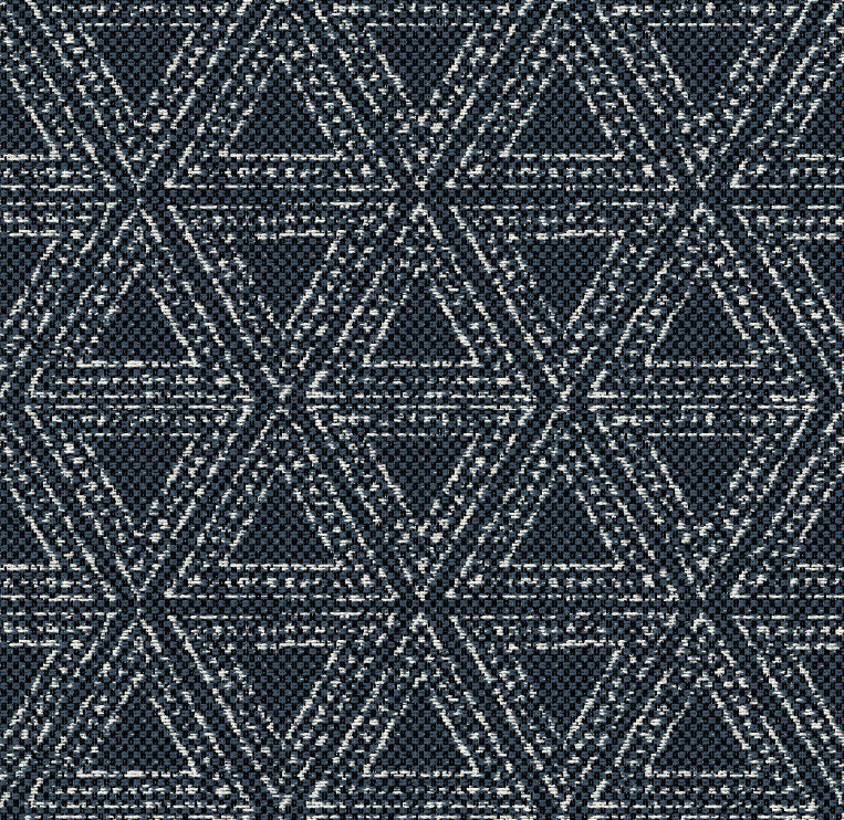 Stippled Triangle Indigo 3Beaches Textiles