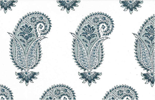 ANTIQUE PAISLEY PRINT - WEDGEWOOD/WHITE Remnant Sale