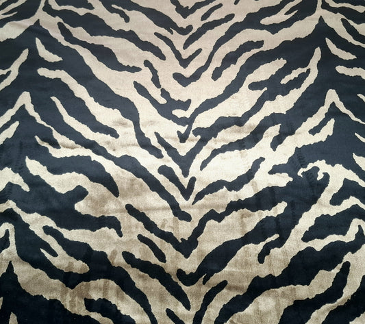 Zebra Print Upholstery Grade Velvet Remnant