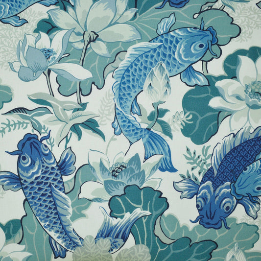 Lotus Pond Nile Blue P Kaufmann Fabric