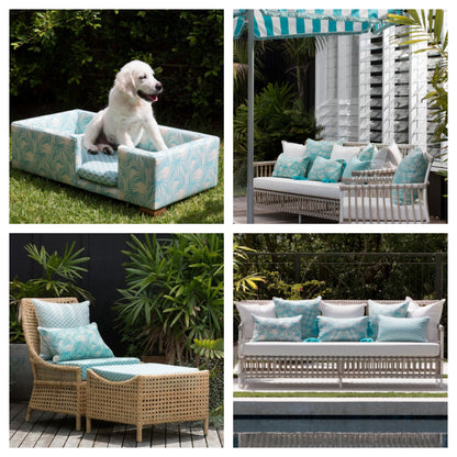 Daintree Palm Aquamarine 3Beaches Textiles