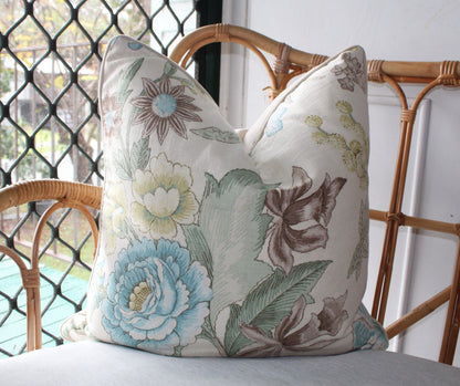 Jacobean Floral Linen Fabric