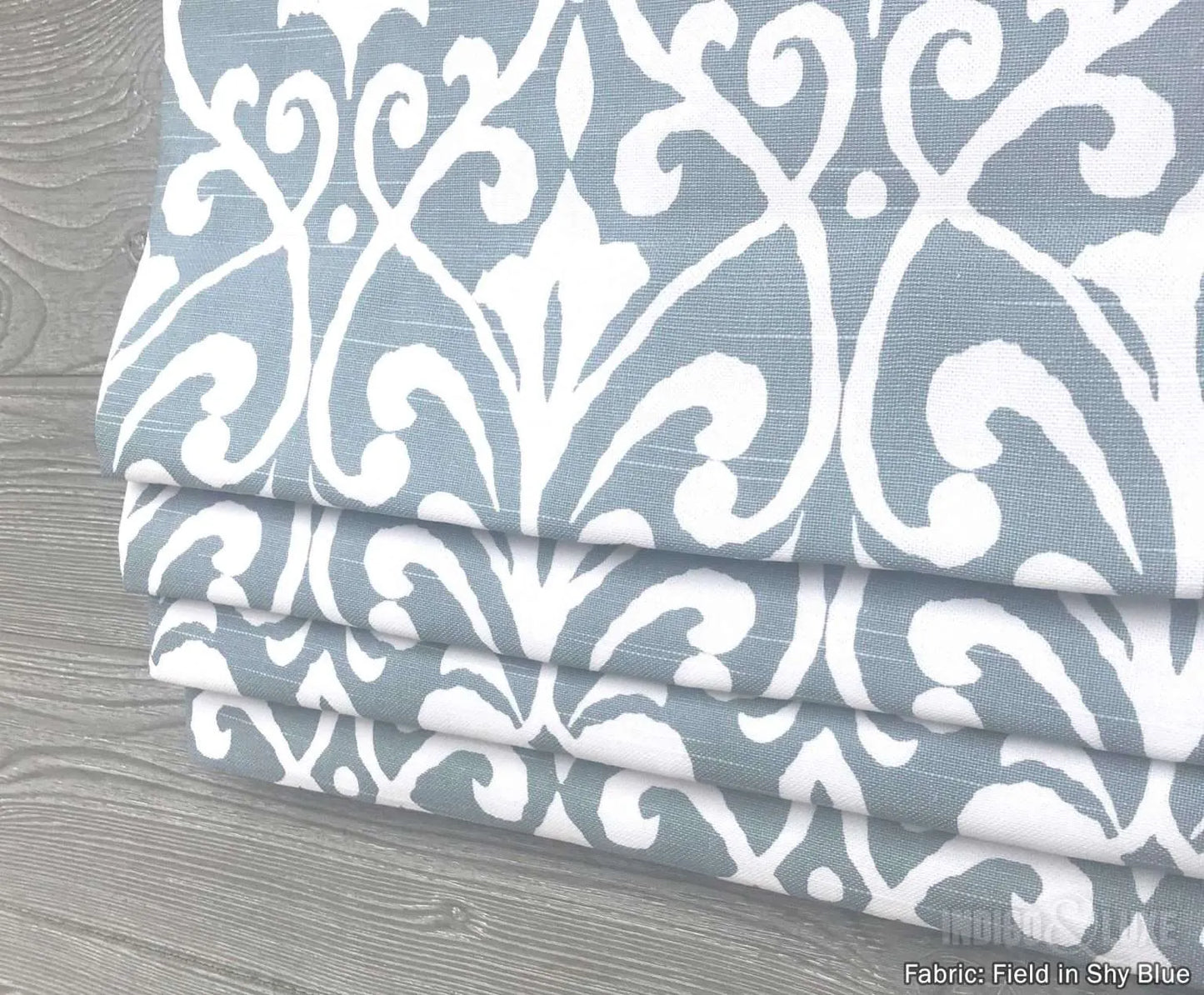 MADDOX SHY BLUE Floral Print Upholstery And Drapery Fabric