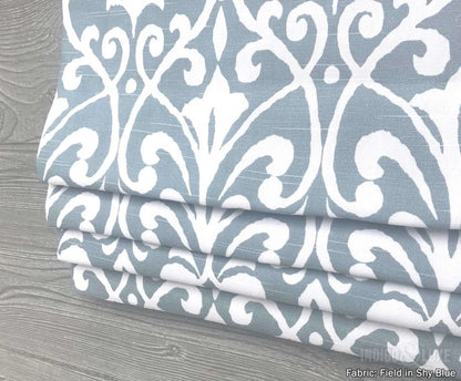 MADDOX SHY BLUE Floral Print Upholstery And Drapery Fabric