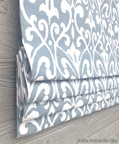 MADDOX SHY BLUE Floral Print Upholstery And Drapery Fabric