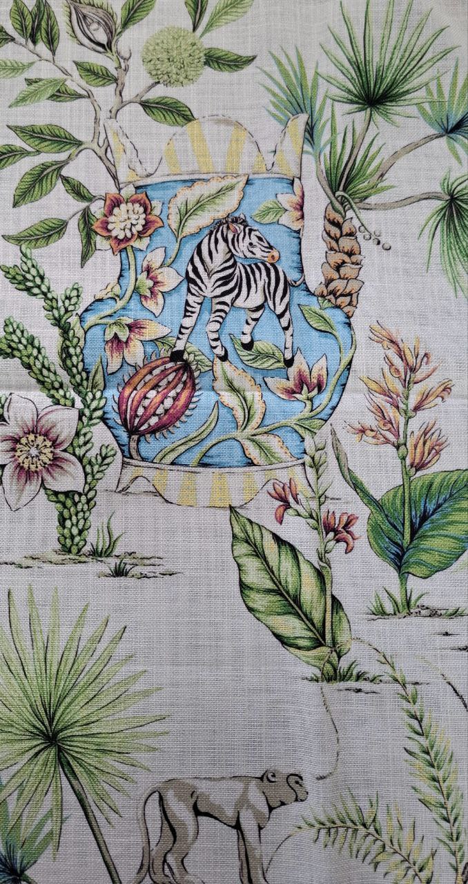 Thibaut Natural Tropical Fantasy Designer Fabric. – Exquisite Fabrics