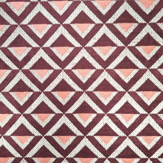 Diamond Burgundy Blush Geometric Upholstery fabric