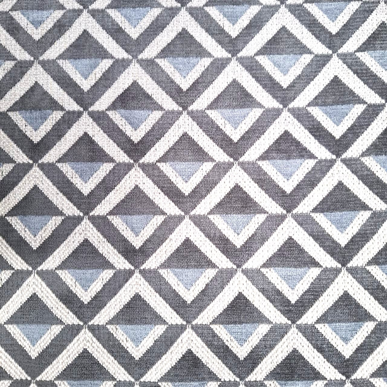 Diamond Charcoal Blue Geometric Upholstery fabric