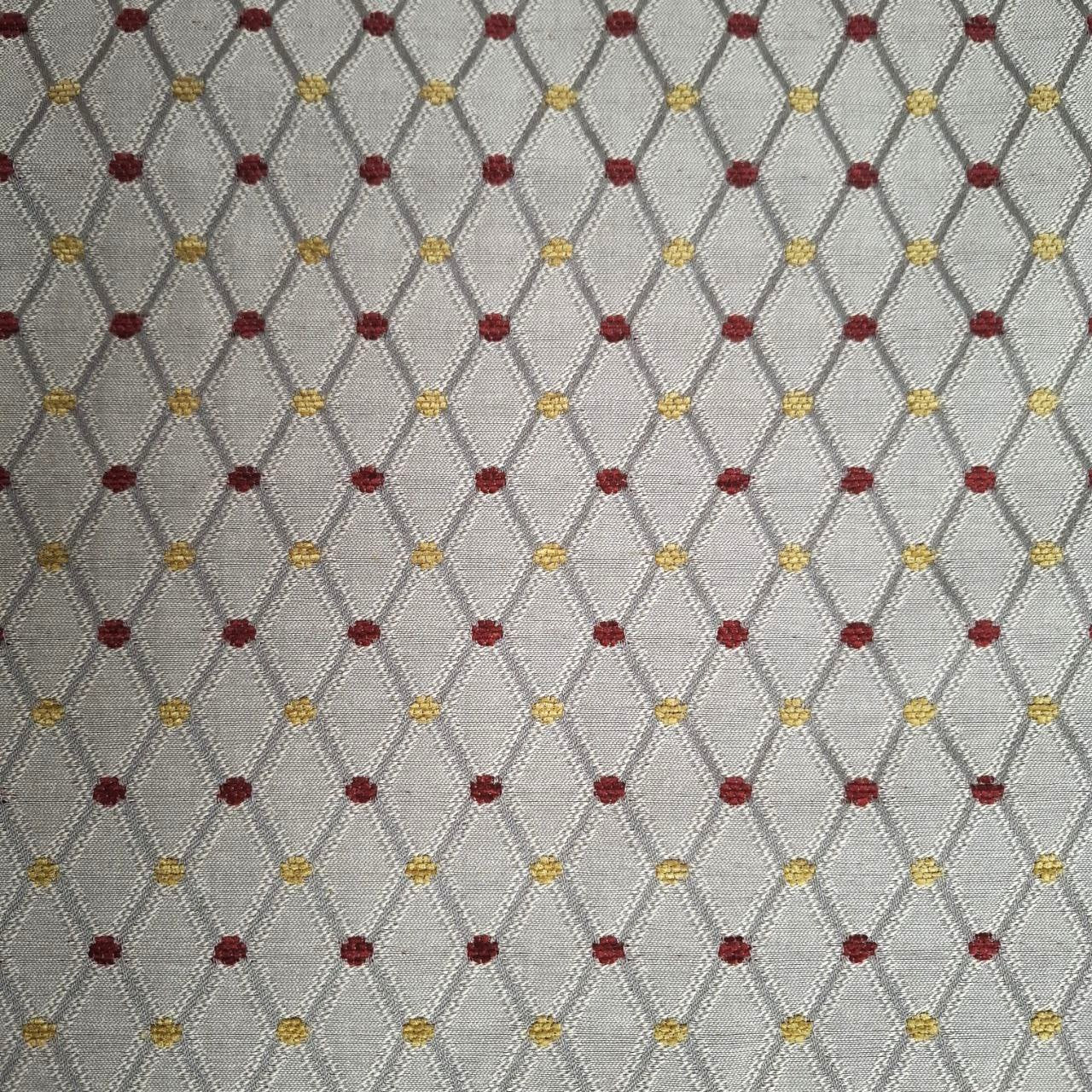 Diamond Burgundy Embroidered Upholstery Fabric