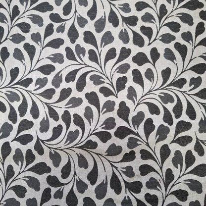 Floral Charcoal Upholstery Grade Fabric