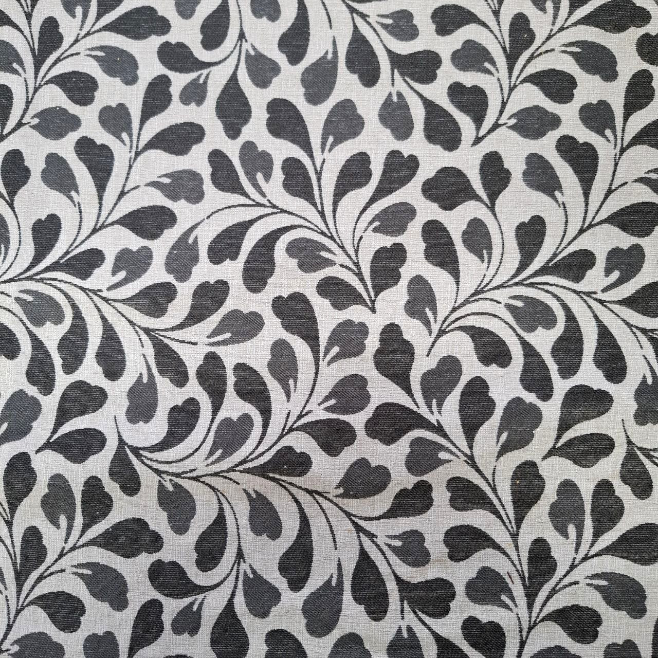 Floral Charcoal Upholstery Grade Fabric