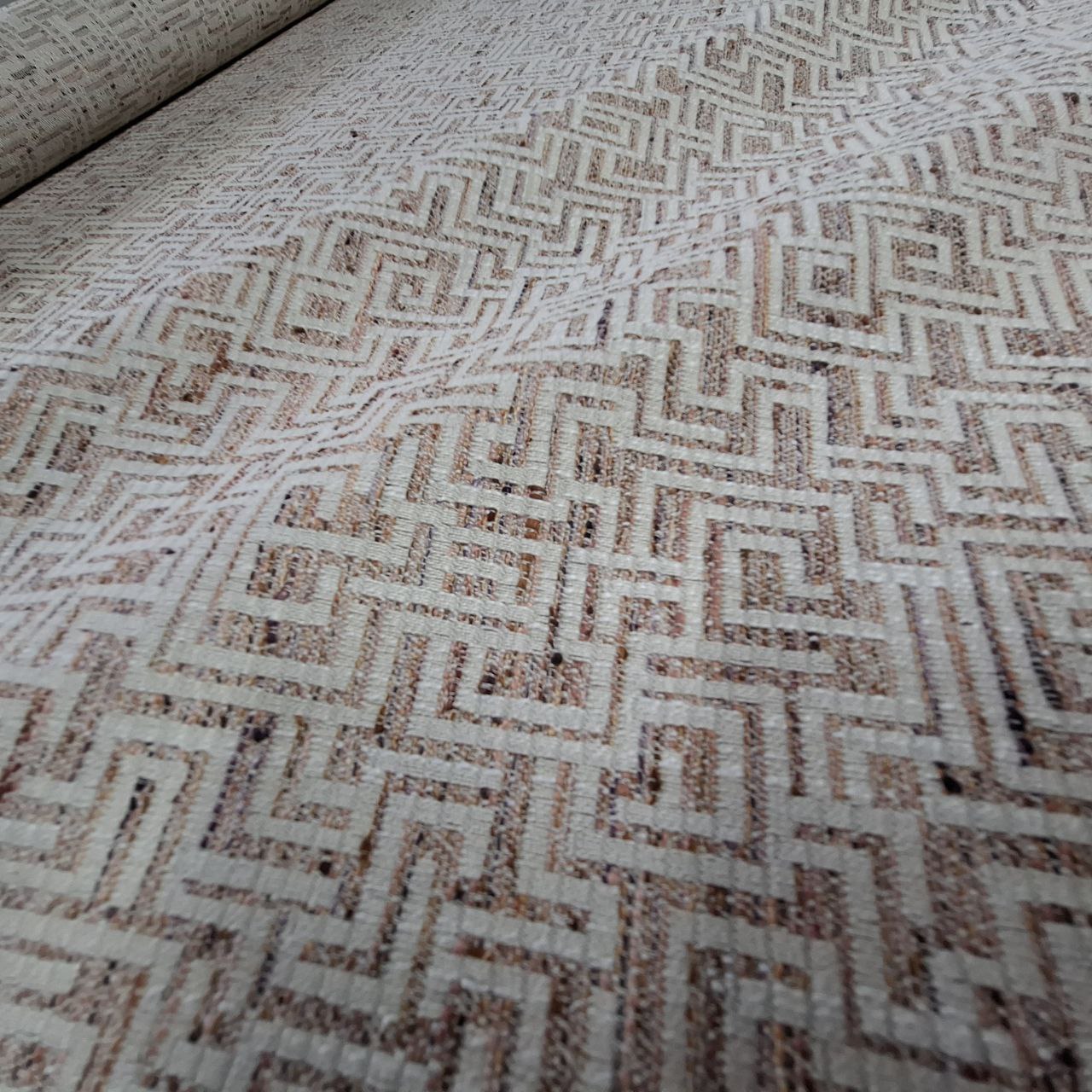 Burnt orange geometric Upholstery Fabric