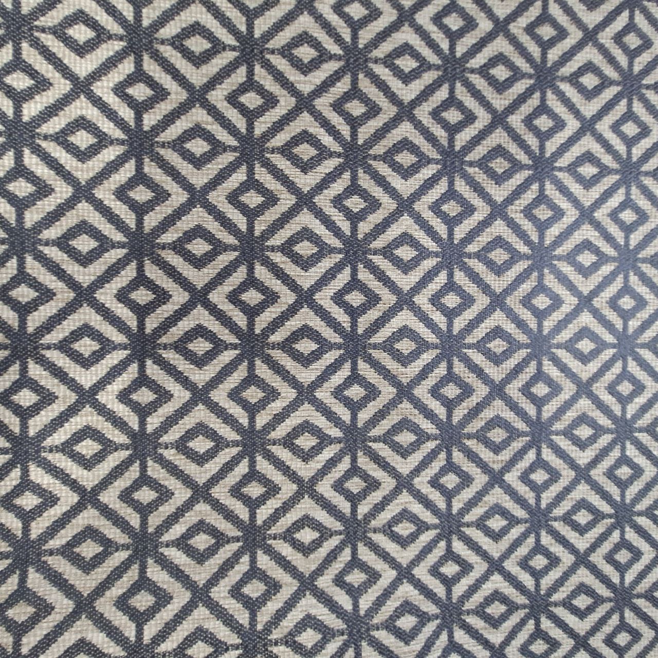 Navy Geometric Upholstery Fabric Remnant