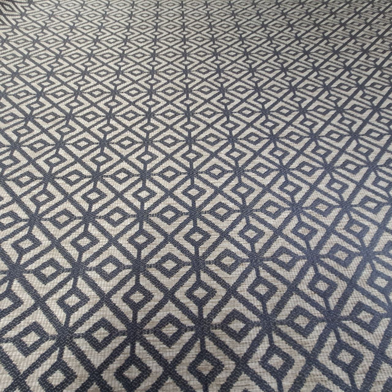 Navy Geometric Upholstery Fabric Remnant