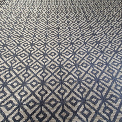 Navy Geometric Upholstery Fabric Remnant