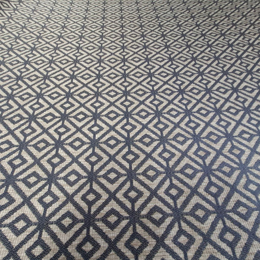 Navy Geometric Upholstery Fabric Remnant