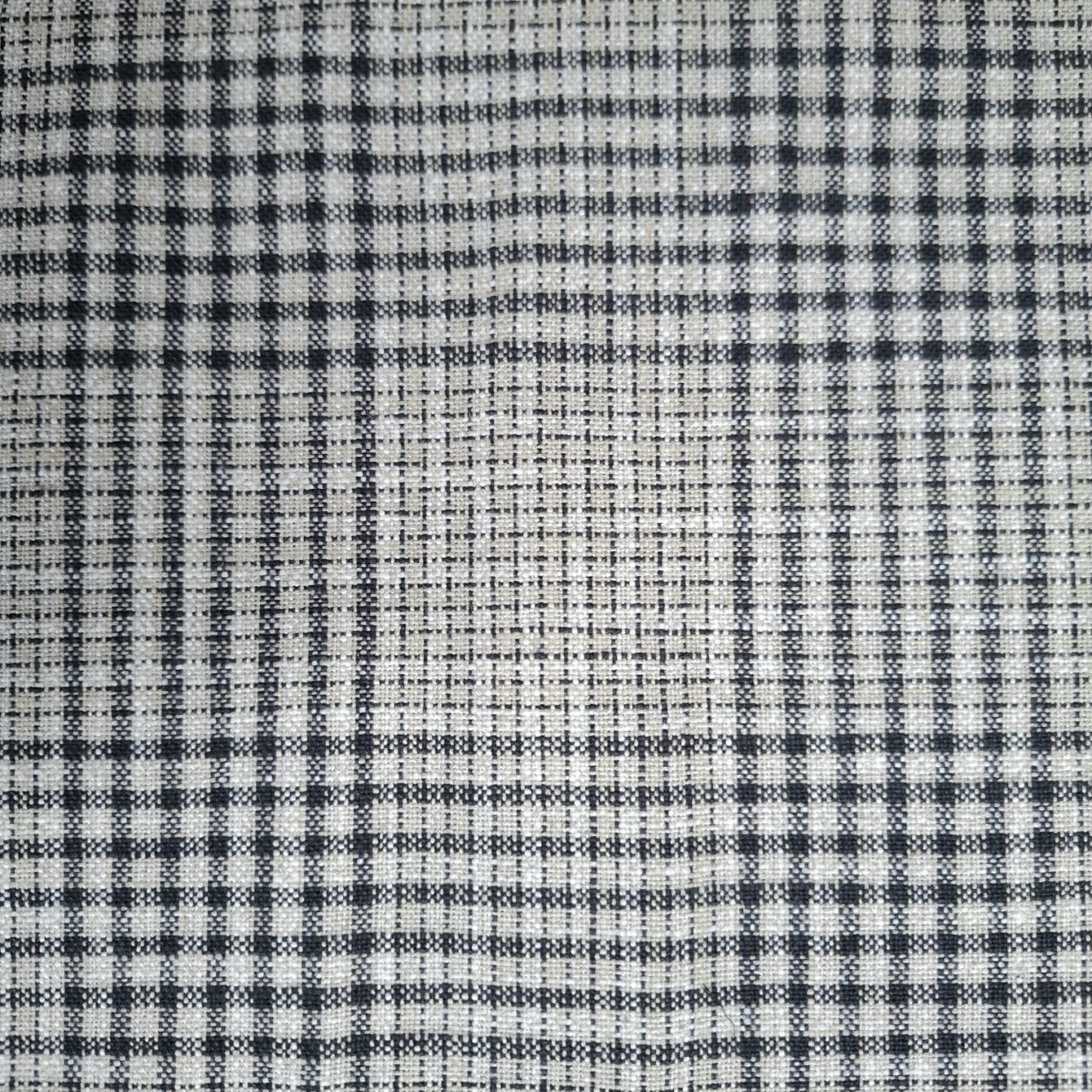 Charcoal Grey Plaid  Cotton Novelty Upholstery Fabric