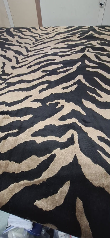 Zebra Print Upholstery Grade Velvet Remnant