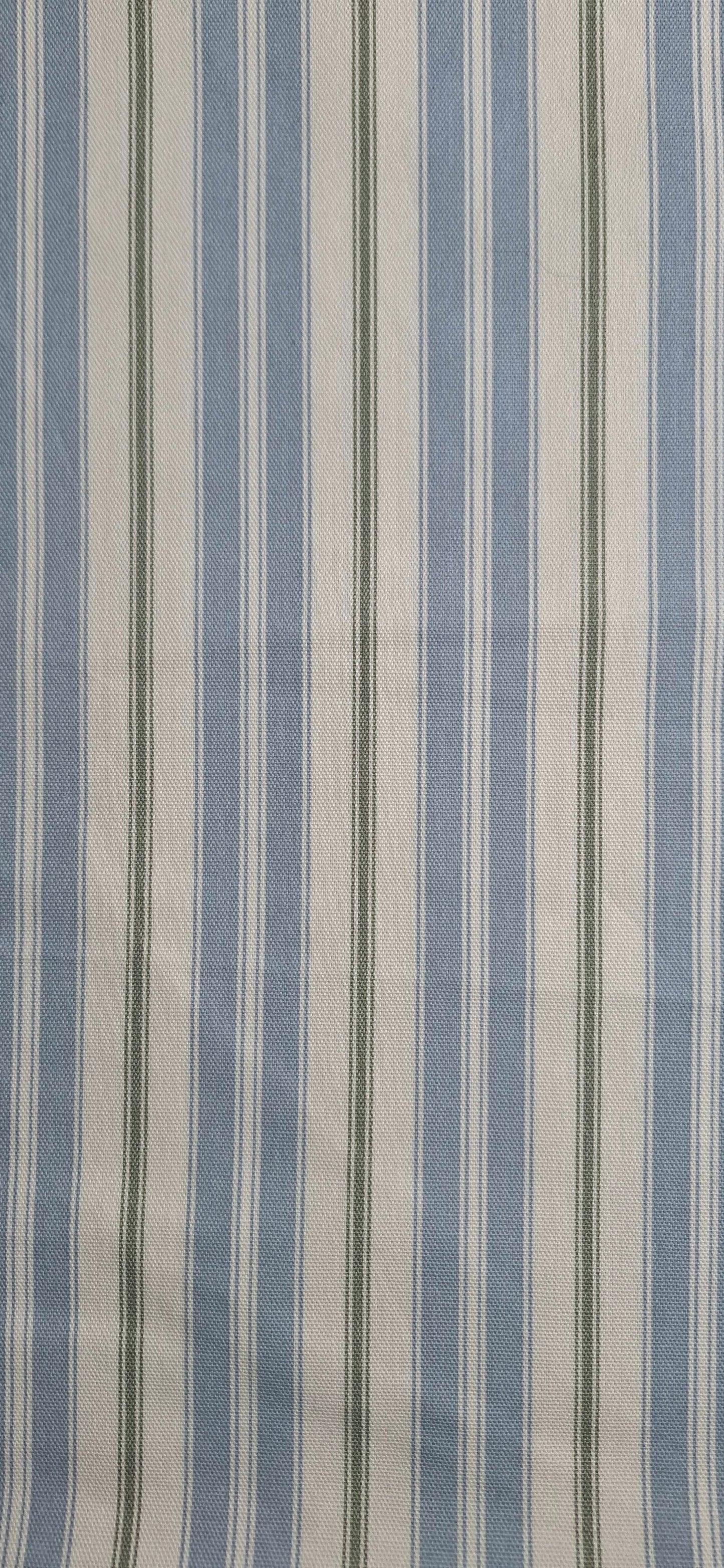 Pistachio Baby blue stripe cotton fabric