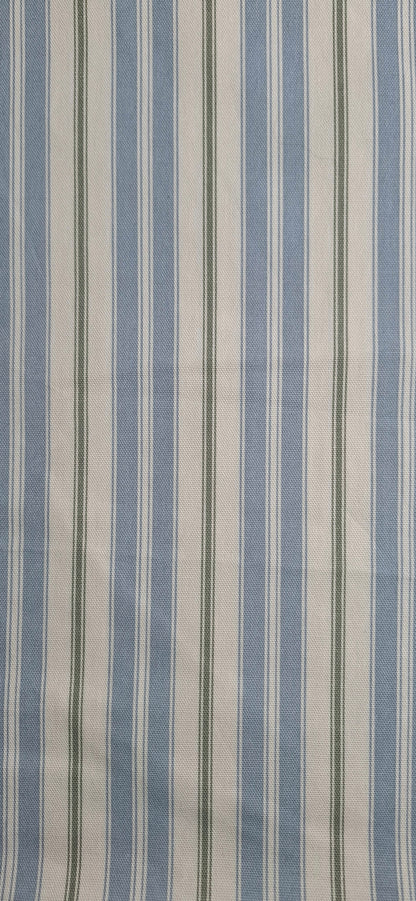 Pistachio Baby blue stripe cotton fabric