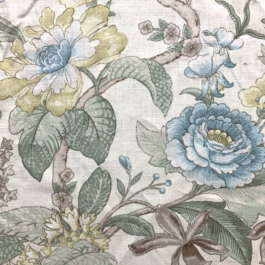 Jacobean Floral Linen Fabric